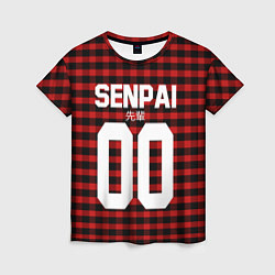 Женская футболка Senpai 00: Red Grid