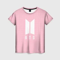Женская футболка BTS: Pink Grid