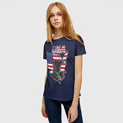 Футболка женская USA - flag and eagle, цвет: 3D-принт — фото 2