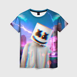 Женская футболка Marshmello: Glitch Effect