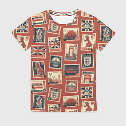 Футболка женская Марки Великобритании, цвет: 3D-принт