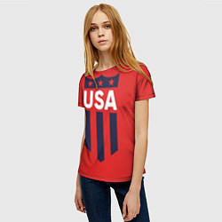 Футболка женская USA, цвет: 3D-принт — фото 2