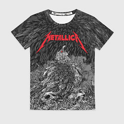 Футболка женская Metallica птица на черепах, цвет: 3D-принт