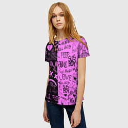Футболка женская LIL PEEP LOGOBOMBING, цвет: 3D-принт — фото 2