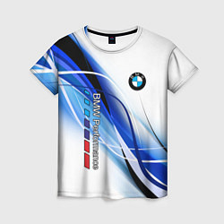 Женская футболка BMW волны - blue-white