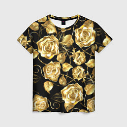 Футболка женская Golden Roses, цвет: 3D-принт