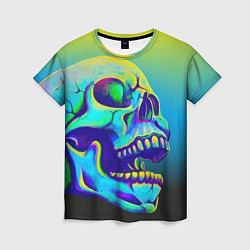 Футболка женская Neon skull, цвет: 3D-принт