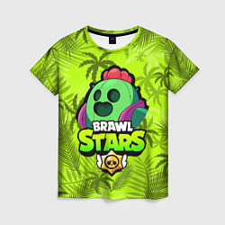 Футболка женская BRAWL STARS SPIKE СПАЙК, цвет: 3D-принт