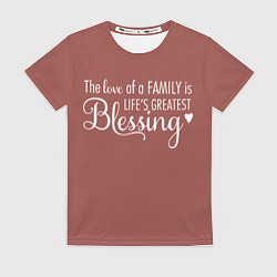 Женская футболка Любовь в семье это счастье