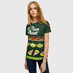 Футболка женская Pizza Planet, цвет: 3D-принт — фото 2