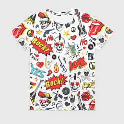 Футболка женская Я ЛЮБЛЮ РОК, цвет: 3D-принт