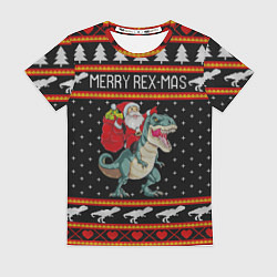 Футболка женская Merry Rex-mas, цвет: 3D-принт