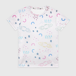 Футболка женская Рисованный космос, цвет: 3D-принт
