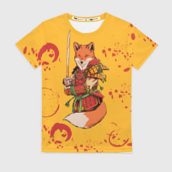Футболка женская Лис Самурай, цвет: 3D-принт