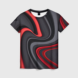 Футболка женская Черные и красные линии, цвет: 3D-принт