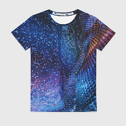 Футболка женская Синяя чешуйчатая абстракция blue cosmos, цвет: 3D-принт