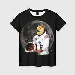 Футболка женская Доги Космонавт, цвет: 3D-принт