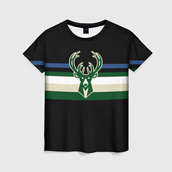 Футболка женская Milwaukee Bucks форма Statement Edition, цвет: 3D-принт