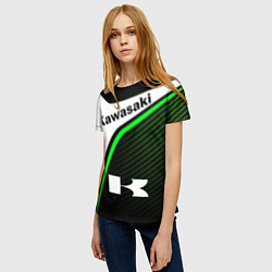 Футболка женская KAWASAKI КАВАСАКИ SPORT, цвет: 3D-принт — фото 2