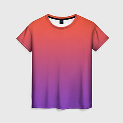 Футболка женская Оранжевый и Фиолетовый, цвет: 3D-принт