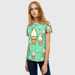 Футболка женская Мороженое - Ice Cream Party, цвет: 3D-принт — фото 2