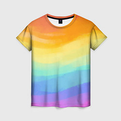 Женская футболка РАДУЖНЫЕ ВОЛНЫ RAINBOW WAVES Z