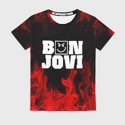 Футболка женская BON JOVI HAVE A NICE DAY FIRE ОГОНЬ, цвет: 3D-принт