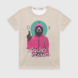 Футболка женская Squid game - Игра в кальмара треугольник, цвет: 3D-принт