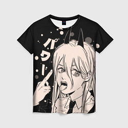 Футболка женская Пауэр, Человек-бензопила, цвет: 3D-принт