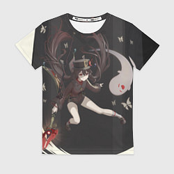 Футболка женская ПОХОРОННОЕ БЮРО ХУ ТАО, цвет: 3D-принт