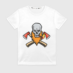 Футболка женская Бородатый Череп Дровосека, цвет: 3D-принт