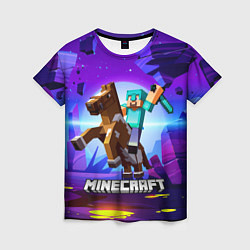 Женская футболка Minecraft на коне!