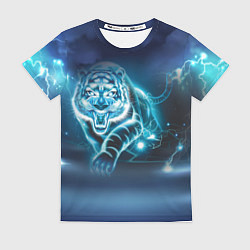 Футболка женская Молниеносный тигр, цвет: 3D-принт