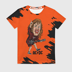 Футболка женская Шарж Ангус Янг ACDC, цвет: 3D-принт