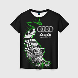 Футболка женская Audi quattro череп, цвет: 3D-принт