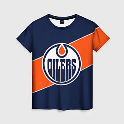 Футболка женская Эдмонтон Ойлерз Edmonton Oilers NHL, цвет: 3D-принт
