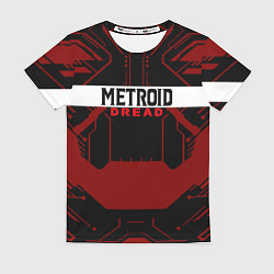 Женская футболка Metroid Dread Black Red Logo