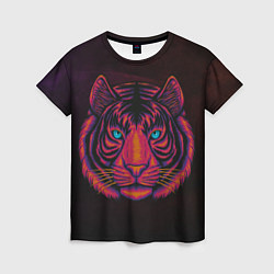 Футболка женская Тигр Tiger голова, цвет: 3D-принт