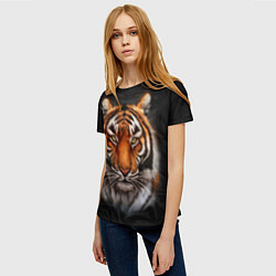 Футболка женская Реалистичный тигр Realistic Tiger, цвет: 3D-принт — фото 2