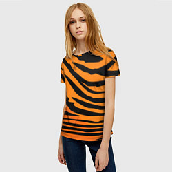 Футболка женская Шкура шерсть тигра, цвет: 3D-принт — фото 2
