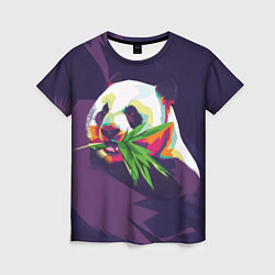 Футболка женская Панда с бамбуком, цвет: 3D-принт