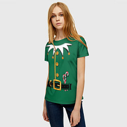 Футболка женская Christmas Elf Outfit, цвет: 3D-принт — фото 2
