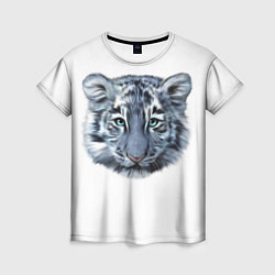 Футболка женская Взгляд белого тигра, цвет: 3D-принт
