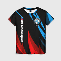 Футболка женская BMW Логотип Узор, цвет: 3D-принт