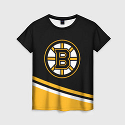 Женская футболка Бостон Брюинз, Boston Bruins Диагональные полосы