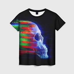 Футболка женская Color glitch skull, цвет: 3D-принт