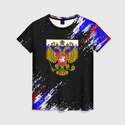Футболка женская Russia Флаг с Гербом, цвет: 3D-принт