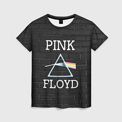 Футболка женская PINK FLOYD LOGO - ПИНК ФЛОЙД ЛОГОТИП, цвет: 3D-принт