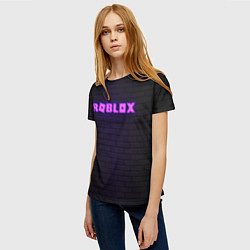 Футболка женская ROBLOX NEON LOGO ИГРА РОБЛОКС, цвет: 3D-принт — фото 2