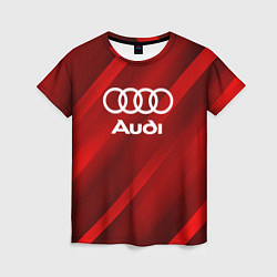 Футболка женская Audi red полосы, цвет: 3D-принт